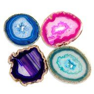 Airblasters Black color 3.5-4 inch Natural Sliced Agate Coaster Set of 4 N5