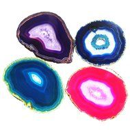 Airblasters Black color 3.5-4 inch Natural Sliced Agate Coaster Set of 4 N6