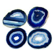 Airblasters Black color 3.5-4 inch Natural Sliced Agate Coaster Set of 4 N7