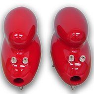 Mistral DT-307S 6 Ohms 30W x 2 Hifi Bookshelf Speakers - Red N2