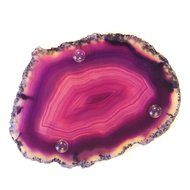 Airblasters Black color 3.5-4 inch Natural Sliced Agate Coaster Set of 4 N9