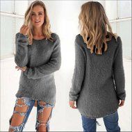 Fashion Sweaters,Morecome Womens Casual Solid Long Sleeve Jumper Sweaters Blouse N18
