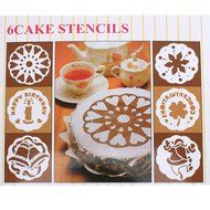 Aimeart 6 Pcs Cake Stencil Baking Tools Baking Supplies Cake Tiramisu Top Decoration Set N2