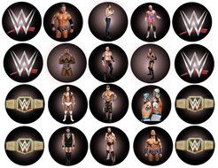 20 WWE Edible Image 2 inches Cookie or Cupcake Topppers (Prem Frosting)