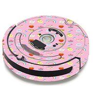 Skin Decal Vinyl Wrap For IRobot Roomba 650 655 Vacuum / Pink Rainbows Strawberry