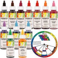 Chefmaster by US Cake Supply 2.3-Ounce Liqua-Gel Cake Food Coloring Variety Pack with Color Mixing Wheel