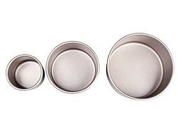 Astra Gourmet Professional Nonstick Bakeware 3-Piece Mini Round Cake Pan Set, Chanpagne Gold N3