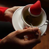 Mudra Loose Leaf Tea Infuser 2016 - Santa Hat Strainer with Steel Ball - Great Christmas Gift N4