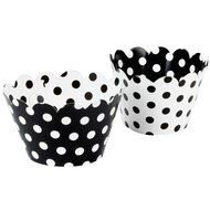 Well-Groomed Polka Dot Cupcake Wrappers 50 ct (Black / White)