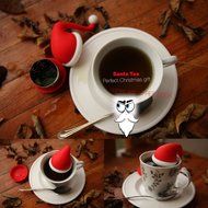 Mudra Loose Leaf Tea Infuser 2016 - Santa Hat Strainer with Steel Ball - Great Christmas Gift N5