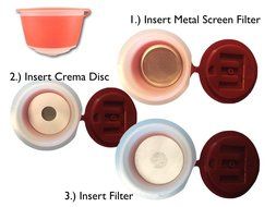 My-Cap's 400 Filters and 3 Crema Discs for use with Reusable Capsules for use with Nescaf&eacute; Dolce Gusto Brewers... N3
