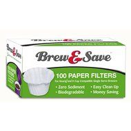Brew &amp; Save Coffee Paper Filters, 100 Count Per Box (100x) N6