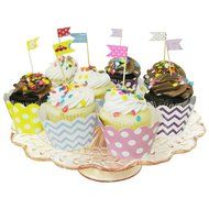 AllyDrew Standard Size Chevron Cupcake Wrappers (Set of 20), Orange N19