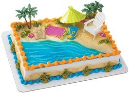 Beach Chair and Umbrella DecoSet Cake Decoration