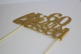 All About Details Gold 60-Years-Blessed Cake Topper N2