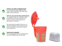 SwiftBrew 24k Gold Reusable K-Carafe Filter- K-Cup Refillable 4-5 Cup Coffee Filter Compatible With Keurig Brewers... N5
