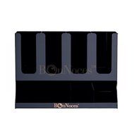 BonNoces Black Acrylic Coffee Condiment Organizer Cups Holder Dispenser for Lids and Cups with Same Size Four... N3