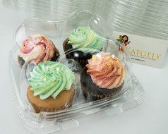 Katgely Cupcake Boxes Cupcake Containers 4 Pack Cupcake, Set of 10 N4