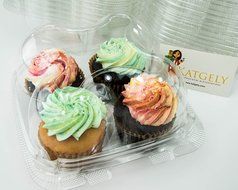 Katgely Cupcake Boxes Cupcake Containers 4 Pack Cupcake, Set of 10 N5