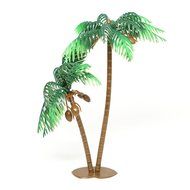 Large Palm Tree with Coconuts Cake Topper (4 Count) - 3 Inch Tall