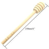Mmei 50 pcs 6 Inch Portable Wood Honey Dipper Honey Stick for Honey Jam Jar Dispense N2
