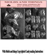 HOLLOW TURKEY (SOLID) Chocolate candy mold and Thanksgiving Assortment Chocolate Mold with Molding Instruction