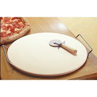 15 In Diameter Pizza Baking Stone Steel Rack Wheel Set