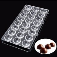 Jeteven Semi-Sphere Chocolate Mould PC Polycarbonate Chocolate Mold 24-Piece Tray