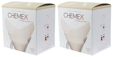 Chemex FS-100 Bonded Pre-folded Squares Coffee Filters (100 Filters) with Free FOXGALLERY Coffee Guide N2