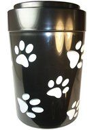Pawvac 5+ Pound Vacuum Sealed Pet Food Storage Container; Black Cap &amp; Body/White Paws