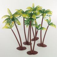 5.7Inch Height LOT 5 Coconut Palm Palms Twin Coconut Tree Trees Aquarium Terrariums Miniature Garden Fairy Gardens...