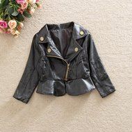 Kid&#039;Coat,Laimeng Child Kid Baby Fashion Infant Leather Jacket Zipper Hooded Coats Outwear Coat (80, Black) N4