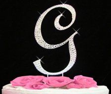 Rhinestone Cake Topper Letter G by other
