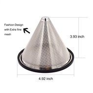 YC-houseware Reusable Cone Coffee Filter Stripe Designed Fine Mesh Stainless Steel Pour Over Dripper For Coffee... N2