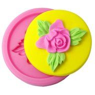 FOUR-C Silicone Cupcake Top Mold Flower Fondant Mould Color Pink