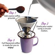 Premium Coffee Filter with Removable Stand, Stainless Steel Pour Over Coffee Filter, Pour Over Coffee Dripper,... N4