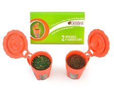 Delibru Reusable K-Carafe 2pcs Fits Perfectly for Keurig 2.0 Machines Refillable Coffee Cups Compatible to 2.0... N3