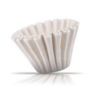 Premium Round Wave Paper Drips Disposable Coffee Filters in White, 100 pieces N3