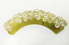 HUAL Cupcake Wrappers 50 Filigree Artistic Bake Cake Mirror Paper Cups Wave Lace Laser Cut Liner Baking Cup Muffin... N11