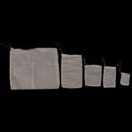 50pcs Drawstring Bags Nut Milk Tea Fruit Juice Strainer Filter Bag (white, 11 x 8cm) N14