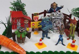 ZOOTOPIA 20 Piece Birthday CAKE Topper Set Featuring Judy Hopps, Nick Wilde, Major Lionhart - Themed Decorative... N5