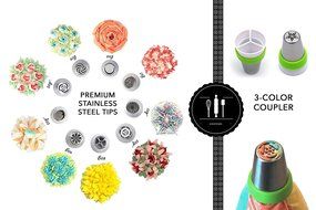 Russian piping tips set for icing nozzles pastry decoration-PREMIUM stainless steel 35 frosting flowers tip kit... N7