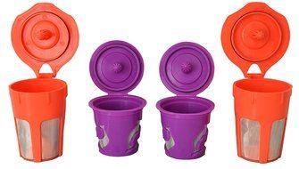 EcoSave Refillable/Reusable K Carafe And K-Cups Filter Combo Set for Keurig 2.0 - K200, K300, K400, K500 Series N3