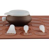 Mujiang Silicone Macaron Kit Decorating Piping Pot Pastry Baking Mat Capacity 30 N3
