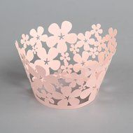 60 Pcs Laser Cut White Pearly Paper Garden Cupcake Wrappers Wraps Cases Wedding Birthday Party Decorations N3