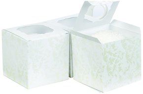 Hortense B. Hewitt Wedding Accessories Cupcake Boxes, Filigree, Pack of 24