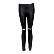 PHOTNO Black Women Stretchy PU Leather Trousers Skinny High Waist Leggings Pencil Pants N11