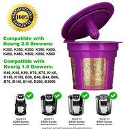 24K Gold Reusable K Cup and K Carafe Coffee Filter Pod by Breworo - Accessories for Keurig 2.0 K250, K300, K400... N4