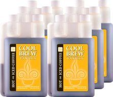 Cool Brew&reg; Fresh Coffee Concentrate - Vanilla 6x500ml - Make Iced Coffee or Hot Coffee - Enough for 100 drinks