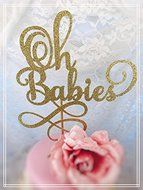 Oh Babies Twin Baby Shower Cake Topper N3